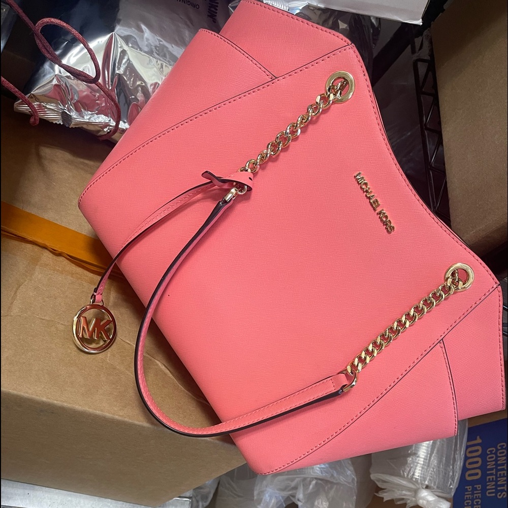 Grapefruit colored MK chain tote ! Tags attached